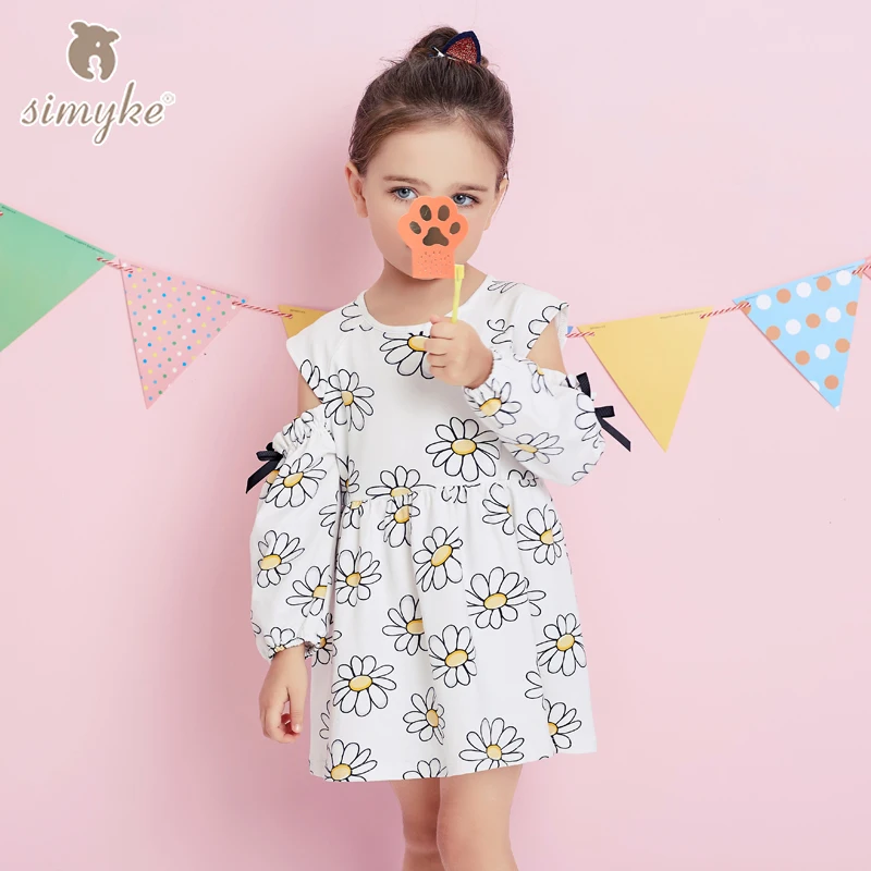 

Simyke Kids Sweatshirt Dress For Girl With Long Sleeve 2018New Spring Girls Printing Dresses Children's Clothing W8331
