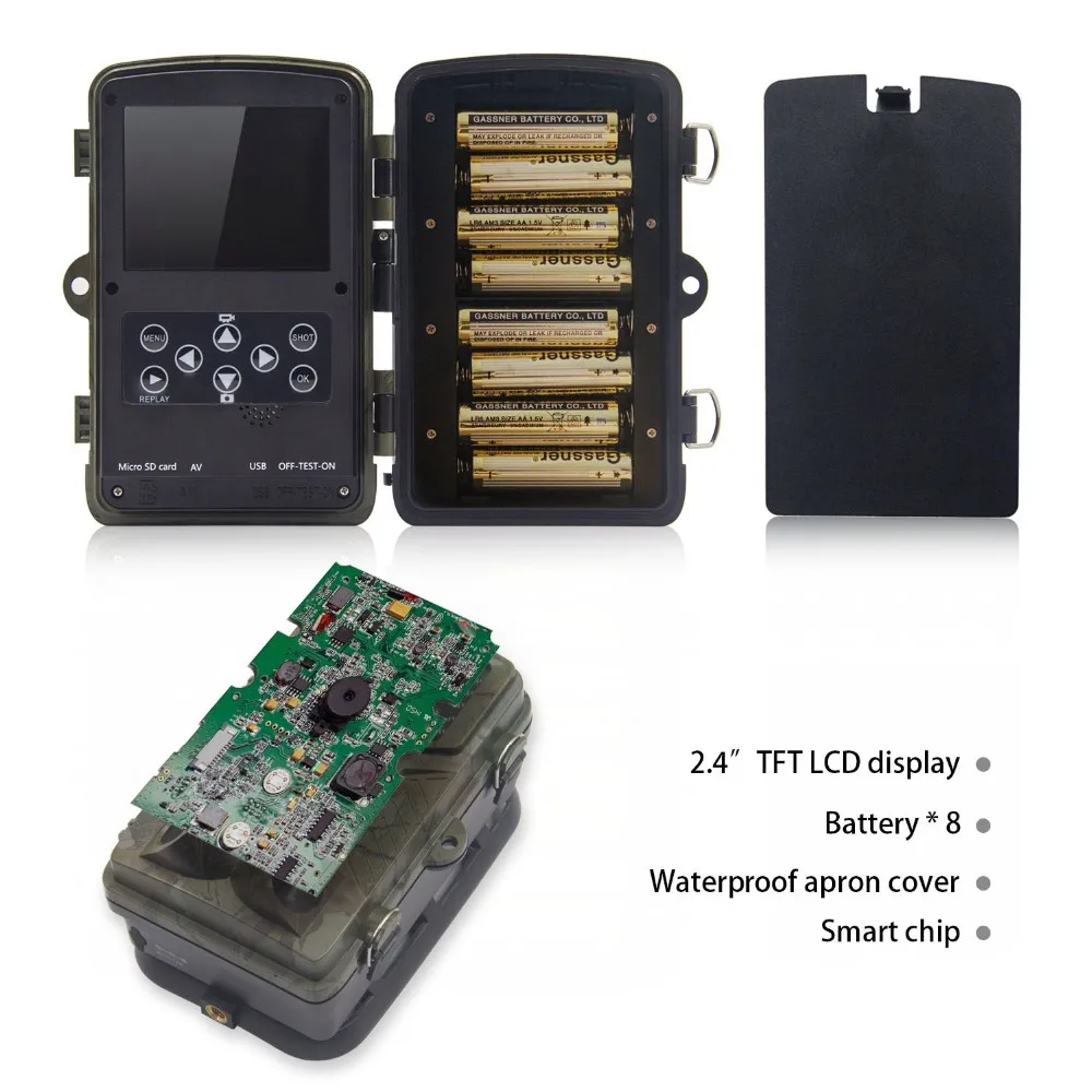 Wildlife Camera Trail Hunting Game Camera Low Glow 12MP 1080P Motion Activated Infrared Night Version 2.0'' LCD Display (6)