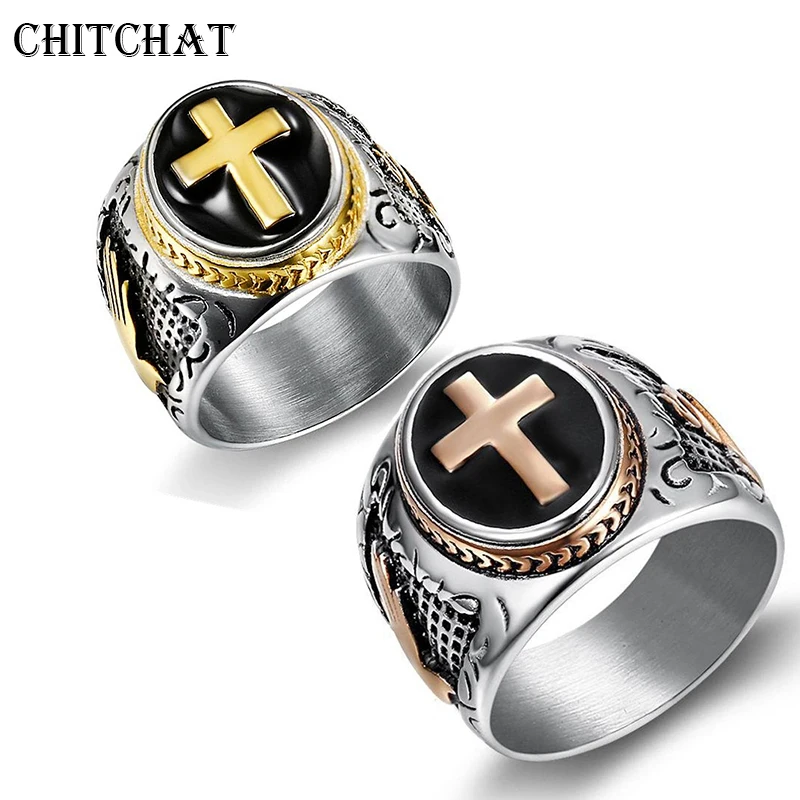 Titanium Steel Cross Red Shield Man Ring Templar Crusade Cross Silver Gold Ring Medieval Signet Retro Vintage Punk Finger Rings
Titanium Steel Cross Red Shield Man Ring Templar Crusade Cross Silver Gold Ring Medieval Signet Retro Vintage Punk Finger Rings