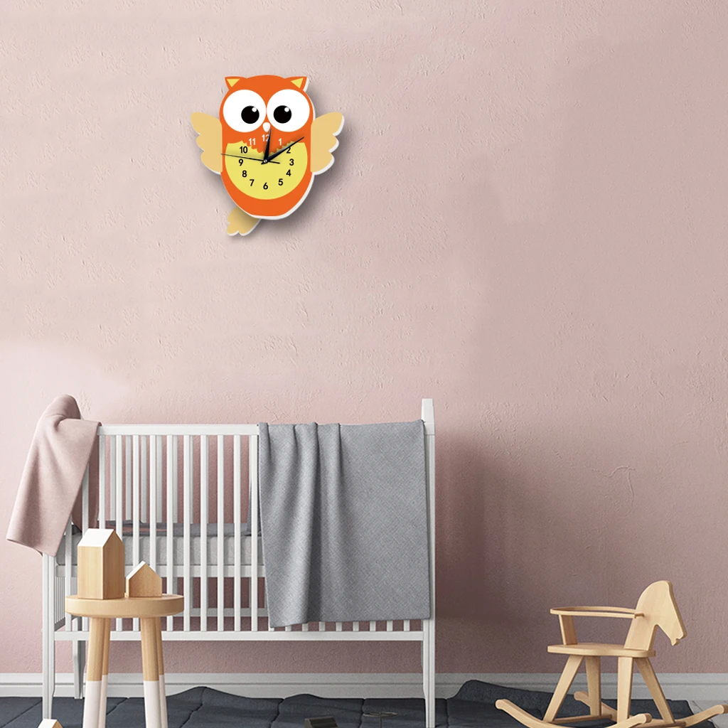 Japanese Adorable Pendulum Clock Funny Crafts Swinging Tail Wall Clock Kit for Kid's Nursery Children's Bedroom Decor