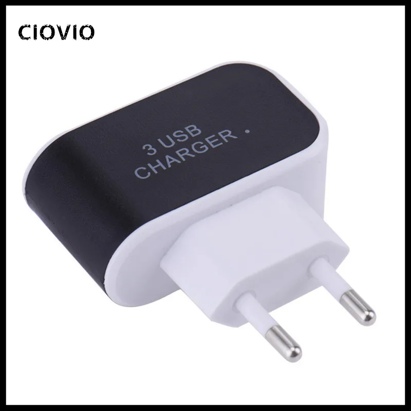 Triple USB Ports Wall Socket Home Travel AC Power Charger Adapter 1.5A EU Plug