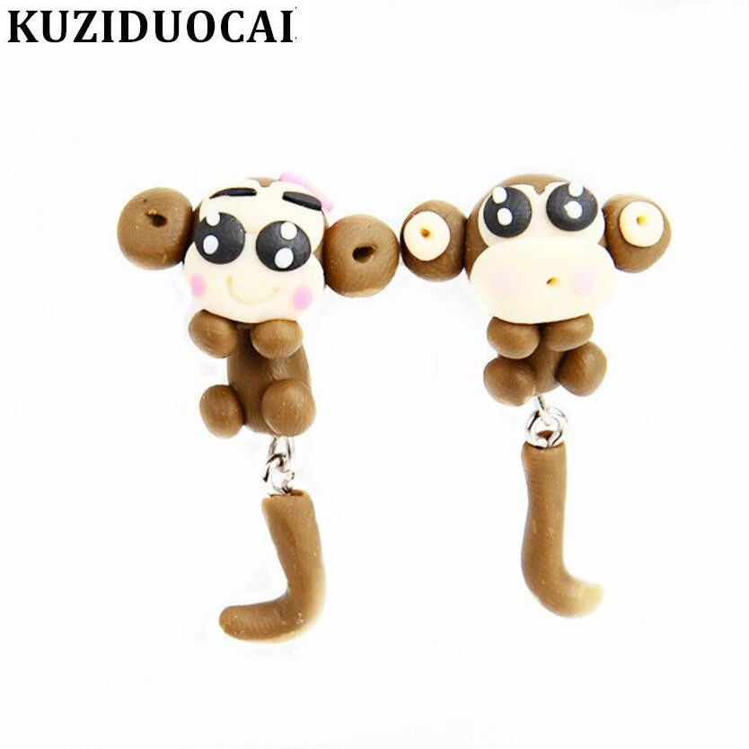 Kuziduocai New Fashion DIY Jewelry Cartoon Soft Ceramic Cute Animals 3D Couple Monkey Stud Earrings For Women Girls Gift E-133
Kuziduocai New Fashion DIY Jewelry Cartoon Soft Ceramic Cute Animals 3D Couple Monkey Stud Earrings For Women Girls Gift E-133