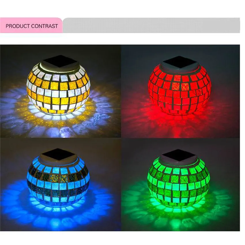 Solar Powered LED Mosaic Glass Ball Garden Light Colorful Changing Yard Balcony Table Lamp Waterproof Indoor Outdoor Party Decor
Solar Powered LED Mosaic Glass Ball Garden Light Colorful Changing Yard Balcony Table Lamp Waterproof Indoor Outdoor Party Decor