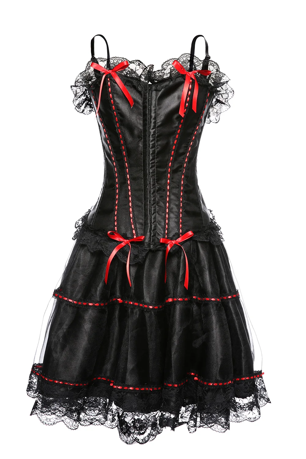 

Sexy Burlesques Strap Corset Dress Basques Skirt Lingerie 067+066 Plus Size S-6XL Corset with skirts