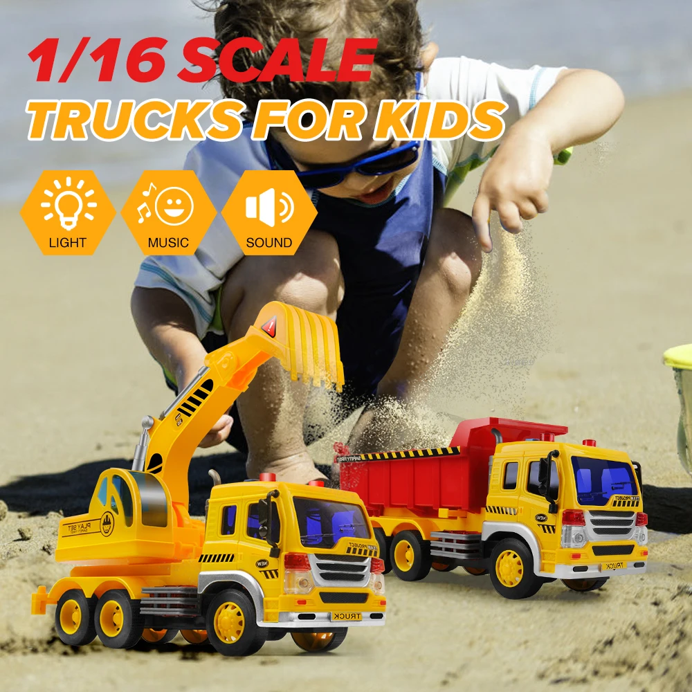 2 Pack Inertial Car 1/16 Truck Constrution Vehicles Series for Kid's Educational Toys Gift with Music Lights
2 Pack Inertial Car 1/16 Truck Constrution Vehicles Series for Kid's Educational Toys Gift with Music Lights
