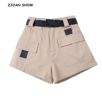 Safari Style Buckle Belt Elastic Waist Short Pants 2018 Summer Woman Pocket on Front Loose Shorts Trousers Femme 3 colors
Safari Style Buckle Belt Elastic Waist Short Pants 2018 Summer Woman Pocket on Front Loose Shorts Trousers Femme 3 colors