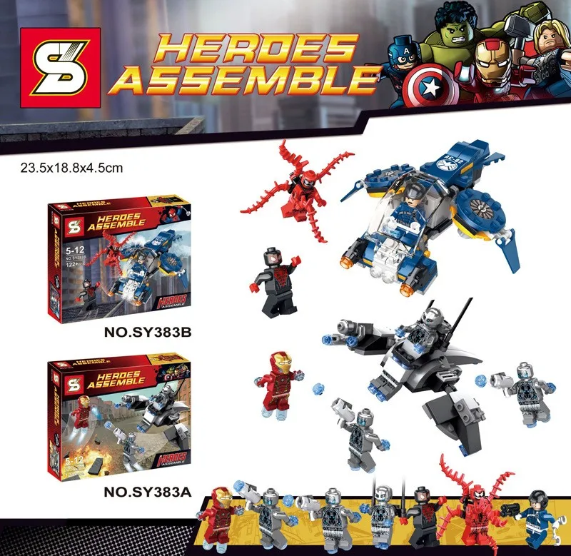2Pcs/Set Compatible LegoINGlys Super Heroes The Avengers Assemble Bilding Blocks IronMan Spiderman Action Figures Children Toys
2Pcs/Set Compatible LegoINGlys Super Heroes The Avengers Assemble Bilding Blocks IronMan Spiderman Action Figures Children Toys