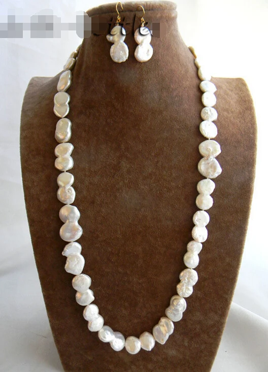 16mmx30mm White Double Coin Freshwater Pearl Earring Necklace Net (A0423) -Bride jewelry free shipping
16mmx30mm White Double Coin Freshwater Pearl Earring Necklace Net (A0423) -Bride jewelry free shipping