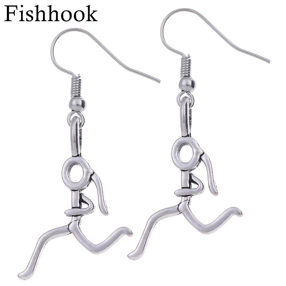 Fishhook Running Girl Figure Pendant Earring Runner Necklace Zinc Alloy Antique Silver Plated By Sports Jewelry
Fishhook Running Girl Figure Pendant Earring Runner Necklace Zinc Alloy Antique Silver Plated By Sports Jewelry