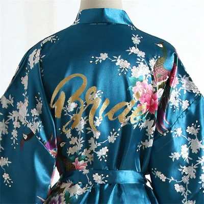 Silk Satin Wedding Bride Golden Letter Robe Floral Bathrobe Short Kimono Night Robe Women Make-up Robe Sleepwear Dressing Gowns
Silk Satin Wedding Bride Golden Letter Robe Floral Bathrobe Short Kimono Night Robe Women Make-up Robe Sleepwear Dressing Gowns