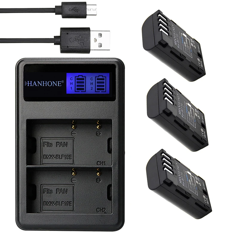 3PCS 2300mAh DMW-BLF19 DMW-BLF19E BLF19 BLF19E BLF19PP Battery + LED Dual USB Charger for Panasonic Lumix GH3 GH4 GH5 DMC-GH3
3PCS 2300mAh DMW-BLF19 DMW-BLF19E BLF19 BLF19E BLF19PP Battery + LED Dual USB Charger for Panasonic Lumix GH3 GH4 GH5 DMC-GH3