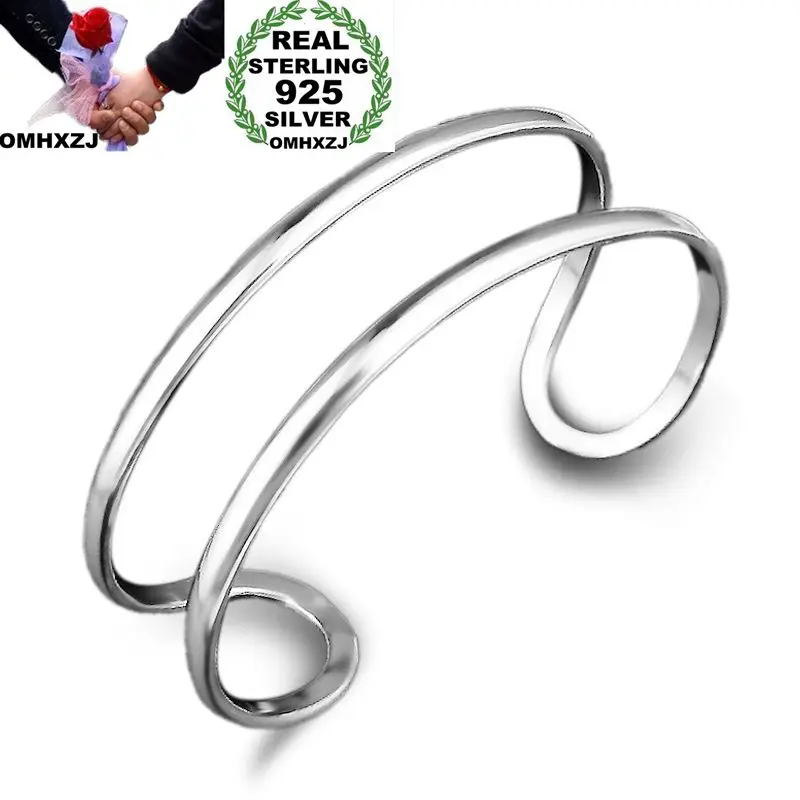 OMHXZJ Wholesale Personality Fashion Unisex Party Gift Silver Hollow Two Lines 925 Sterling Silver Cuff Bangle Bracelet BR137
OMHXZJ Wholesale Personality Fashion Unisex Party Gift Silver Hollow Two Lines 925 Sterling Silver Cuff Bangle Bracelet BR137