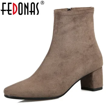 FEDONAS Kid Suede Leather Women Autumn Winter New Comfortable Ankle Boots Brand High Heels Party Chelsea Boots Basic Shoes Woman
FEDONAS Kid Suede Leather Women Autumn Winter New Comfortable Ankle Boots Brand High Heels Party Chelsea Boots Basic Shoes Woman