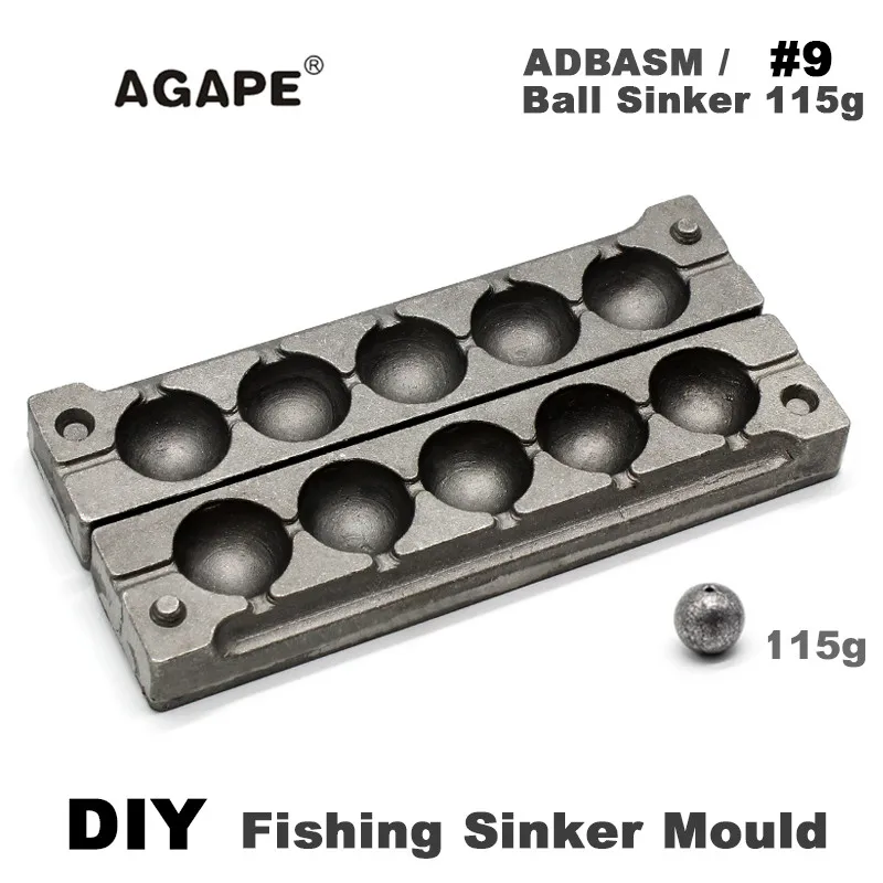 Agape DIY Fishing Ball Sinker Mould ADBASM/#9 Ball Sinker 115g 5 Cavities
Agape DIY Fishing Ball Sinker Mould ADBASM/#9 Ball Sinker 115g 5 Cavities