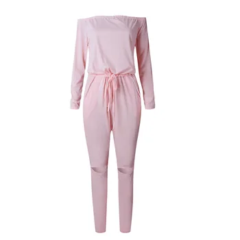 Wontive Pink Color One Word Collar Collar Tube Top Strapless Long Sleeve Sexy Open Knee Trousers Jumpsuits Bodysuits
Wontive Pink Color One Word Collar Collar Tube Top Strapless Long Sleeve Sexy Open Knee Trousers Jumpsuits Bodysuits