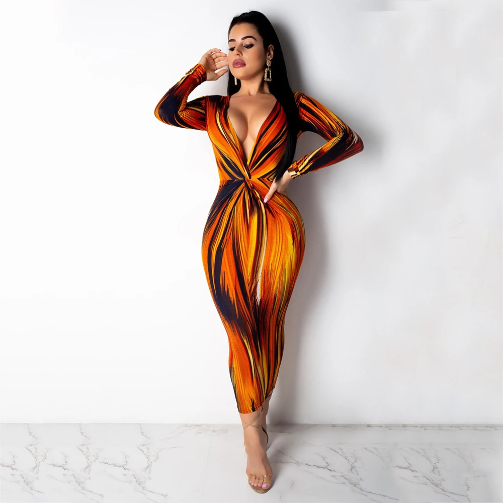 Multi Color Stripes Printed Deep V-neck Long Sleeve Maxi Bodycon Dresses Elegant High Waist Party Club Plus Size Robes For Women
Multi Color Stripes Printed Deep V-neck Long Sleeve Maxi Bodycon Dresses Elegant High Waist Party Club Plus Size Robes For Women