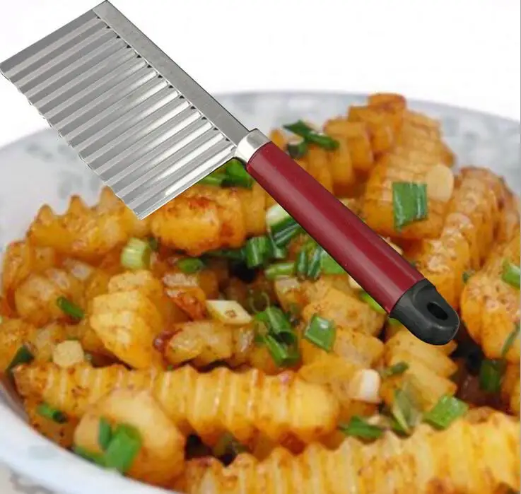 1Pc Stainless French Fry Cutter french fries knife Chip Dough Vegetable Carrot Blade Potato Peeler Crinkle Wavy Cutter Slicer
1Pc Stainless French Fry Cutter french fries knife Chip Dough Vegetable Carrot Blade Potato Peeler Crinkle Wavy Cutter Slicer