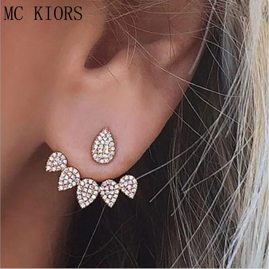 New Crystal Water Drop Front Back Double Sided For Women Stud Earrings Fashion Ear Cuff Piercing Earring Gift Bohemia Jewelry
New Crystal Water Drop Front Back Double Sided For Women Stud Earrings Fashion Ear Cuff Piercing Earring Gift Bohemia Jewelry