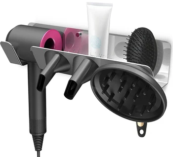 Hair Dryer Wall Mount Holder, Aluminum Alloy Hanger Bracket for Dyson Hair Dryer, Diffuser and Two Nozzles
Hair Dryer Wall Mount Holder, Aluminum Alloy Hanger Bracket for Dyson Hair Dryer, Diffuser and Two Nozzles