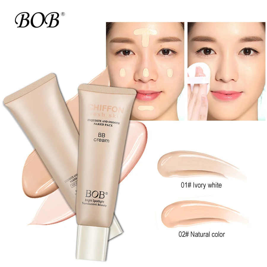 BOB Brand BB Cream Whitening Moisturizing Concealer Fonudation CC Cream Korean Makeup Face Base Natural Beauty Cosmetic
BOB Brand BB Cream Whitening Moisturizing Concealer Fonudation CC Cream Korean Makeup Face Base Natural Beauty Cosmetic
