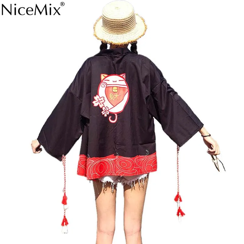 NiceMix Harajuku Lucky Cat Print Cardigan Female Blouse Japanese Kimono Long Sleeve Women Shirt Spring Loose Casual Outerwear
NiceMix Harajuku Lucky Cat Print Cardigan Female Blouse Japanese Kimono Long Sleeve Women Shirt Spring Loose Casual Outerwear