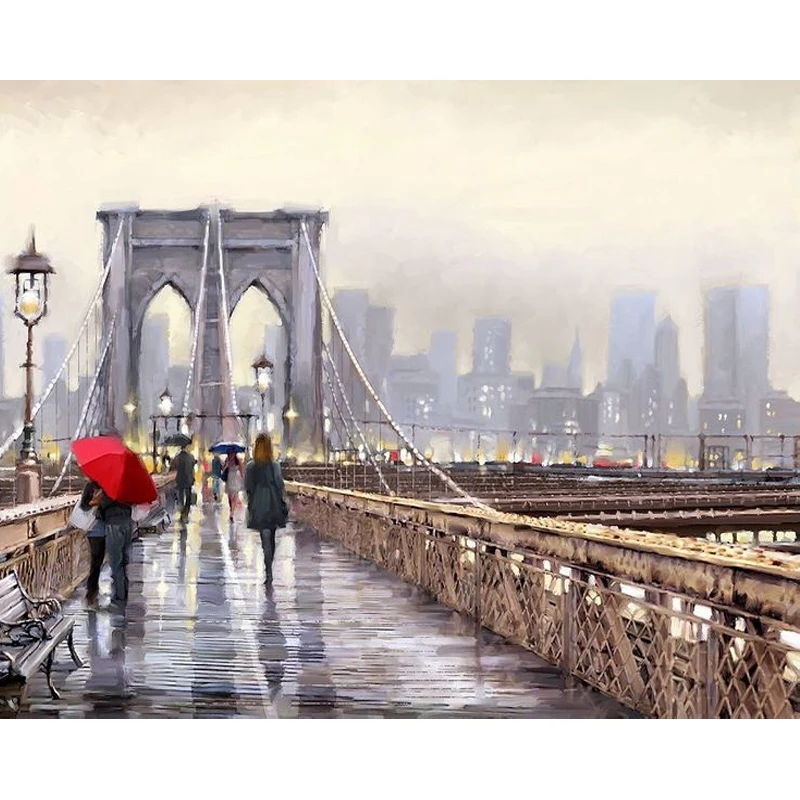 Pedestrians on the bridge Hand Made Paint High Quality Canvas Beautiful Painting By Numbers Surprise Gift Great Accomplishment
Pedestrians on the bridge Hand Made Paint High Quality Canvas Beautiful Painting By Numbers Surprise Gift Great Accomplishment