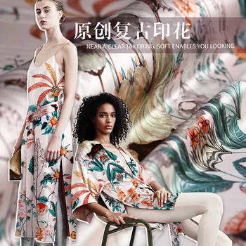 130cm Width 19mm Coconut Tree Flowers Mulberry Silk Stretch Satin Fabric for Woman Summer Dress Skirt Blouse Sewing
130cm Width 19mm Coconut Tree Flowers Mulberry Silk Stretch Satin Fabric for Woman Summer Dress Skirt Blouse Sewing