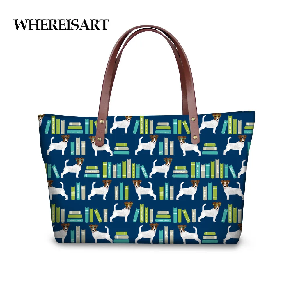 WHEREISART Women Handbags 2018 Jack Russell Terrier Printing Tote Purse Bags Shoulder Bag Fashion Sac a main Femme Bolsos Muje
WHEREISART Women Handbags 2018 Jack Russell Terrier Printing Tote Purse Bags Shoulder Bag Fashion Sac a main Femme Bolsos Muje