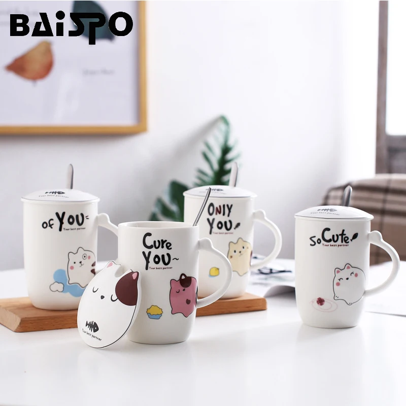 BAIPO 360ML Creative Cartoon Mug Ceramics Coffee Cup Cute Cat Mug with Lid with Spoon Milk Cups Home Office Daily Drinkware Gift
BAIPO 360ML Creative Cartoon Mug Ceramics Coffee Cup Cute Cat Mug with Lid with Spoon Milk Cups Home Office Daily Drinkware Gift