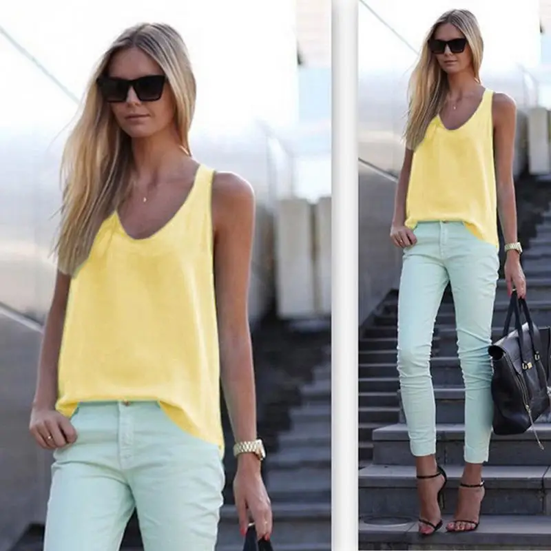 Hot Sale 1PC Women Ladies Summer Vest Comfortable Plus Size Sleeveless Fashion Solid Color V Neck Tops Chiffon Shirt
Hot Sale 1PC Women Ladies Summer Vest Comfortable Plus Size Sleeveless Fashion Solid Color V Neck Tops Chiffon Shirt