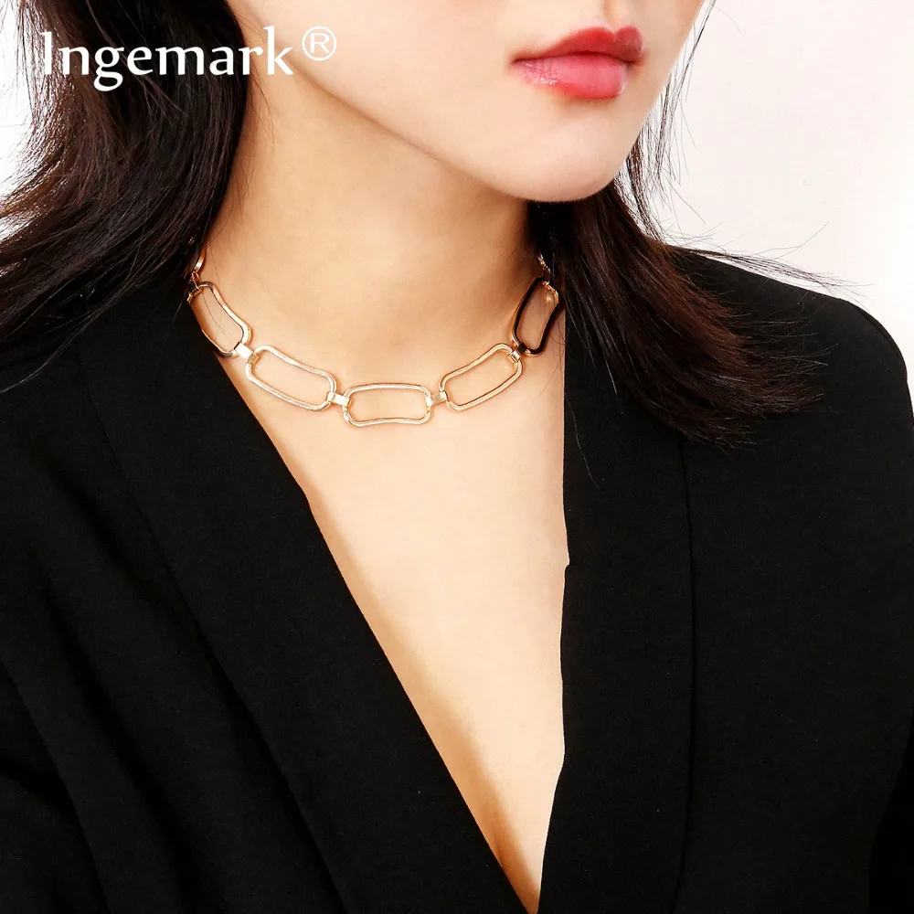 Ingemark Simple Alloy Tiny Women Choker Necklace Collar Vintage Hollow Square Shape Clavicle Chain Necklace Girlfriend Gift 2018
Ingemark Simple Alloy Tiny Women Choker Necklace Collar Vintage Hollow Square Shape Clavicle Chain Necklace Girlfriend Gift 2018
