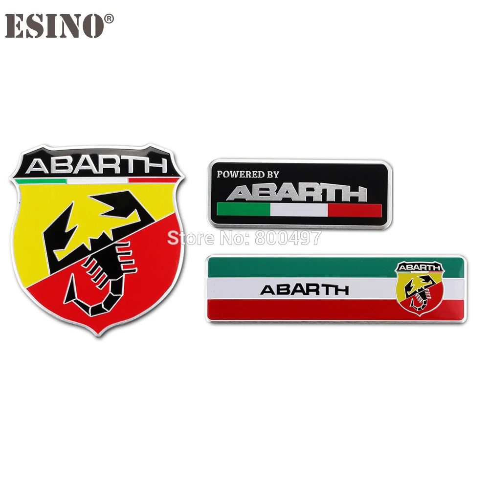 10 x Car Styling 3D Metal Chrome Aluminium Alloy Emblem Badge Sticker Decal Auto Accessory For Fiat Abarth 500 Punto 124 131 125 |