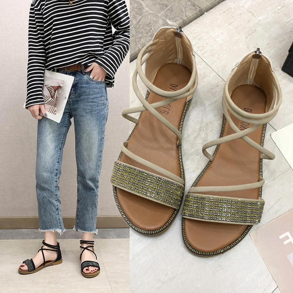 Xiniu women shoes Women Bright Diamond Zipper Sandals Ankle Shoes Open Toe Casual Beach Sandals sandalias de verano para mujer
Xiniu women shoes Women Bright Diamond Zipper Sandals Ankle Shoes Open Toe Casual Beach Sandals sandalias de verano para mujer