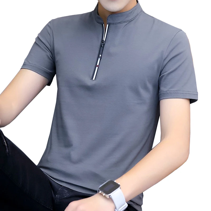 BROWON Korean Style Summer 2019 T-shirt Men Short Sleeve Stand Collar Men's T Shirt Cotton Solid Color Tshirt Man
BROWON Korean Style Summer 2019 T-shirt Men Short Sleeve Stand Collar Men's T Shirt Cotton Solid Color Tshirt Man