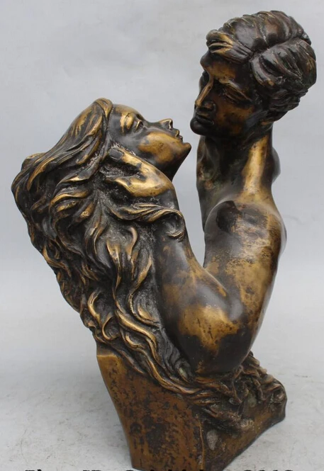 15" Chinese Bronze Husband and wife Lovers Belle Woman Lady Girl Man Bust Statue S0708 B0403
15" Chinese Bronze Husband and wife Lovers Belle Woman Lady Girl Man Bust Statue S0708 B0403