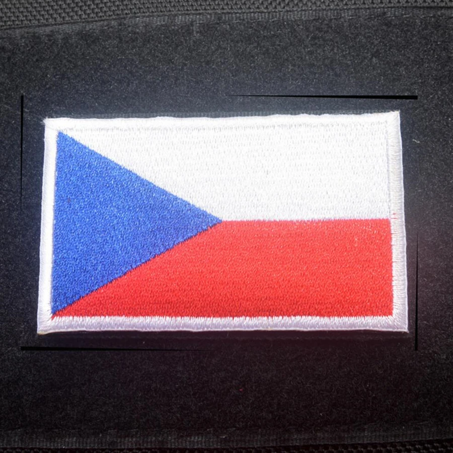 Czech Republic Flag Patch Iron On Sew On Badge Embroidered Embroidery Applique