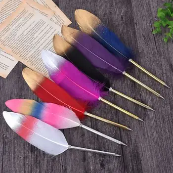200 / batch creative spray gold feather pen ballpoint pen feather custom brush Christmas gift wedding pen gift
200 / batch creative spray gold feather pen ballpoint pen feather custom brush Christmas gift wedding pen gift