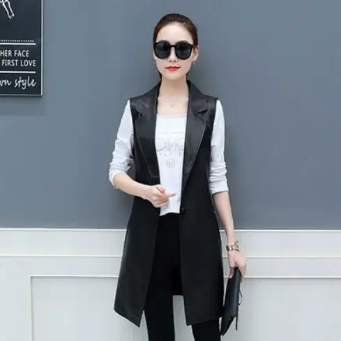 Spring Faux Leather Blazer Vest Womens Long Slim Fit Waistcoat Plus Size 3XL PU Sleeveless Jacket Suit Vest Woman Elegant DV512
Spring Faux Leather Blazer Vest Womens Long Slim Fit Waistcoat Plus Size 3XL PU Sleeveless Jacket Suit Vest Woman Elegant DV512
