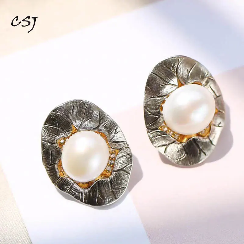 CSJ Original Design Pearl Flower Earrings 925 Sterling Silver for Women Party Wedding Engagement Gift Fine Jewelry
CSJ Original Design Pearl Flower Earrings 925 Sterling Silver for Women Party Wedding Engagement Gift Fine Jewelry