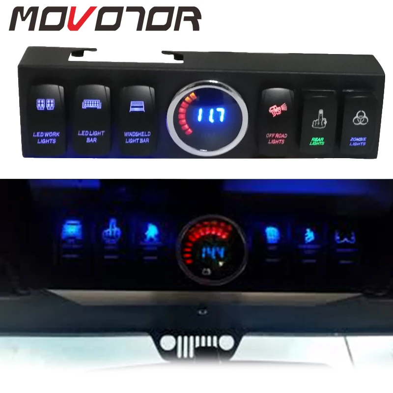 6Pod Rocker Switch Panel Wrangler JK Switch Control and Source System with Blue Back Light Control headlights and work Light Bar
6Pod Rocker Switch Panel Wrangler JK Switch Control and Source System with Blue Back Light Control headlights and work Light Bar
