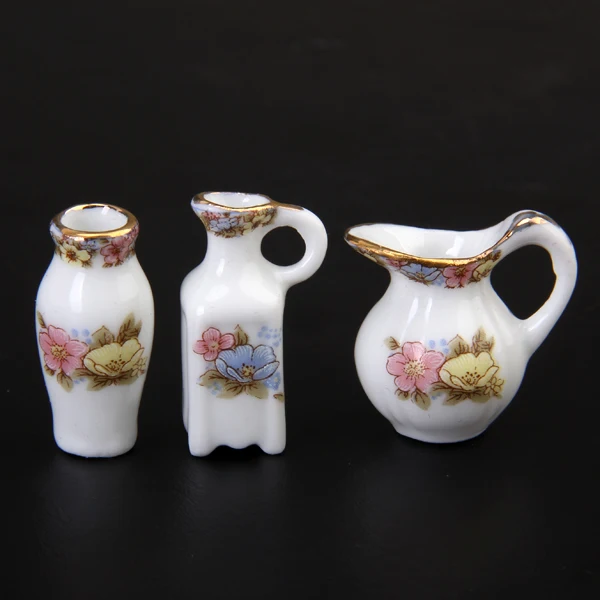 1:12 Dolls House Miniature Dinner Ware Porcelain Tea Set Dish Cup Plate 40 pcs