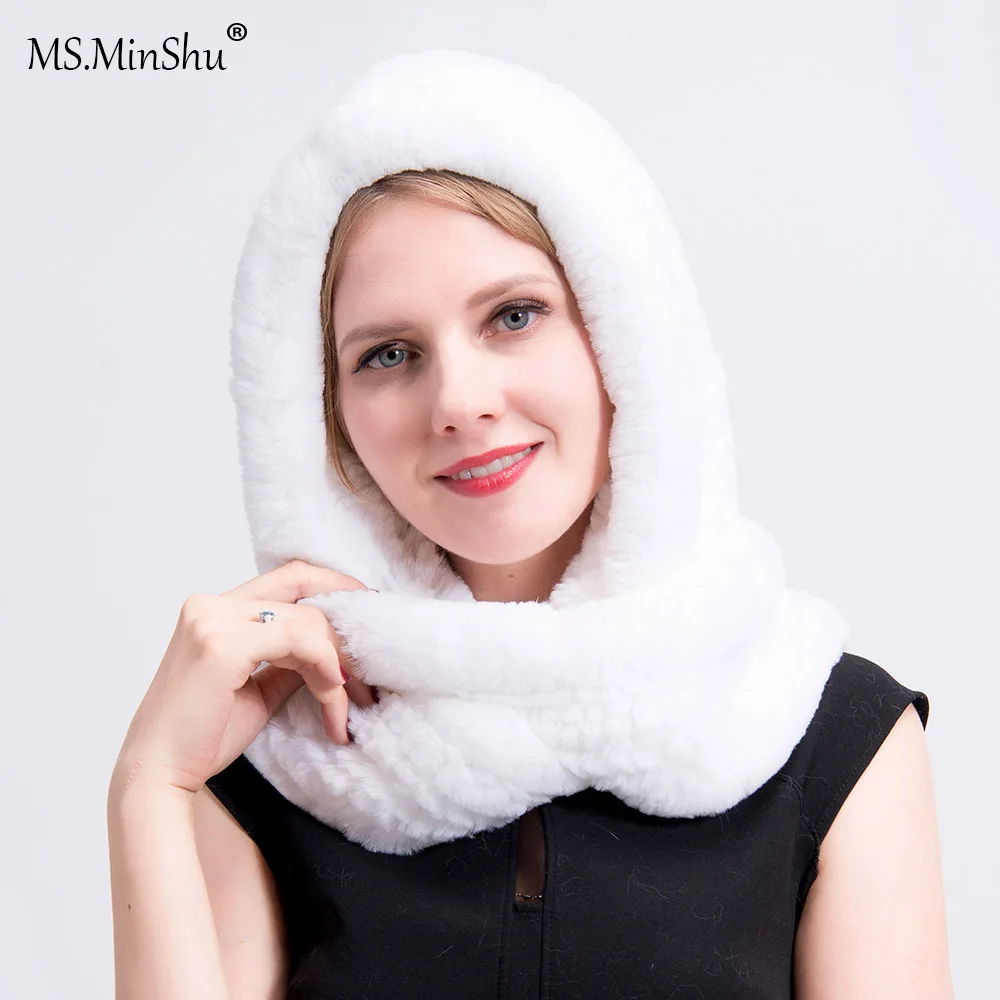 MS.MinShu Real Fur Hat with Scarf Women Winter Cap Real Rex Rabbit Fur Hooded Scarf Lady's Winter Hat Head Warmer Fur Cap Scarf
MS.MinShu Real Fur Hat with Scarf Women Winter Cap Real Rex Rabbit Fur Hooded Scarf Lady's Winter Hat Head Warmer Fur Cap Scarf