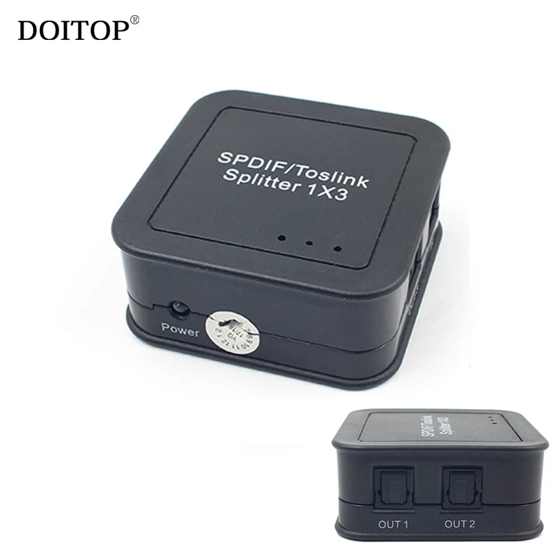 DOITOP Mini TOSLINK SPDIF Splitter 1x3 Digital Fiber Optic Splitter 1 Input 3 Audio Output Splitter Adapter EU USA UK Plug
DOITOP Mini TOSLINK SPDIF Splitter 1x3 Digital Fiber Optic Splitter 1 Input 3 Audio Output Splitter Adapter EU USA UK Plug