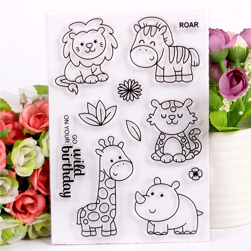 Rubber Silicone Clear Stamps for Scrapbooking Tampons Transparents Seal Background Stamp Card Making Diy Animal birthday
Rubber Silicone Clear Stamps for Scrapbooking Tampons Transparents Seal Background Stamp Card Making Diy Animal birthday