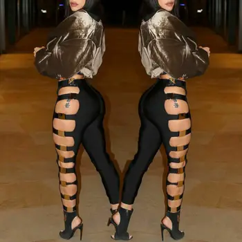 Women Sexy Hollow Out Skinny Bodycon Ripped Long Pants High Waist Elastic Stretch Side Lace Up Jeans Clubwear Pencil Trousers
Women Sexy Hollow Out Skinny Bodycon Ripped Long Pants High Waist Elastic Stretch Side Lace Up Jeans Clubwear Pencil Trousers