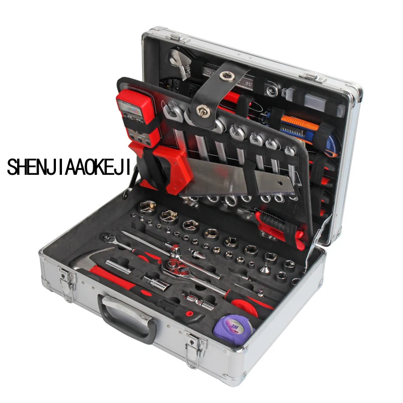 

NEW 112 pcs/set Machine Repair Tool Set Auto repair sleeve Multifunction Aluminum alloy Ratchet wrench Portable Hardware box