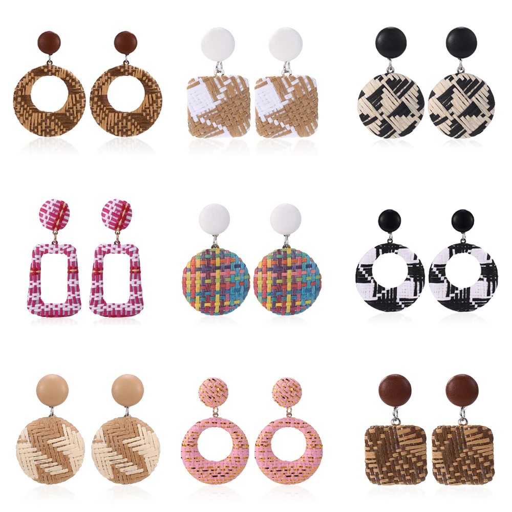 HOCOLE Wooden Rattan Knit Drop Earrings Vintage Hangmade Round Geometric Dangle Earring For Women 2019 Statement Jewelry Fashion
HOCOLE Wooden Rattan Knit Drop Earrings Vintage Hangmade Round Geometric Dangle Earring For Women 2019 Statement Jewelry Fashion