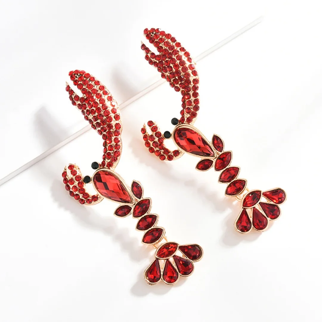 Women Big Earring Trendy Red Color Lobster Shape Crystal Dangle Earring Creative Ocean Animal Lobster Earring Jewelry Funny Gift
Women Big Earring Trendy Red Color Lobster Shape Crystal Dangle Earring Creative Ocean Animal Lobster Earring Jewelry Funny Gift