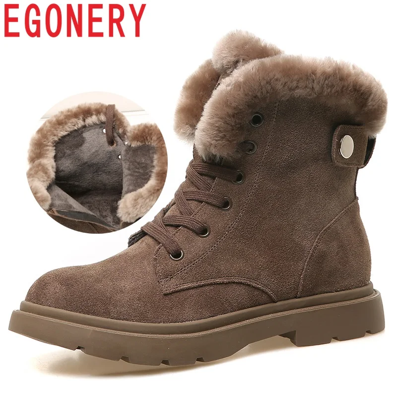EGONERY real Rabbit hair Ankle Snow Martin boots Cow Suede autumn winter plush warm Brown black Flat with woman shoes 35-40 size
EGONERY real Rabbit hair Ankle Snow Martin boots Cow Suede autumn winter plush warm Brown black Flat with woman shoes 35-40 size