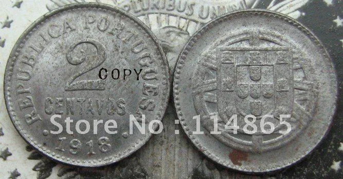 PORTUGAL 2 CENTAVOS 1918 FERRO (IRON) copy coins commemorative coins-replica coins medal coins collectibles badge
PORTUGAL 2 CENTAVOS 1918 FERRO (IRON) copy coins commemorative coins-replica coins medal coins collectibles badge